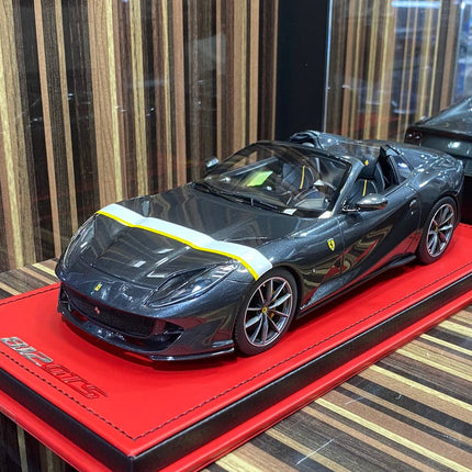 MR Collection Ferrari 812 GTS 1/18 Resin Model Grigio Silver Limited Edition - detailed collector display model