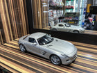 Minichamps Mercedes-Benz SLS 1/18 Diecast Model Matt Silver - detailed collector display model