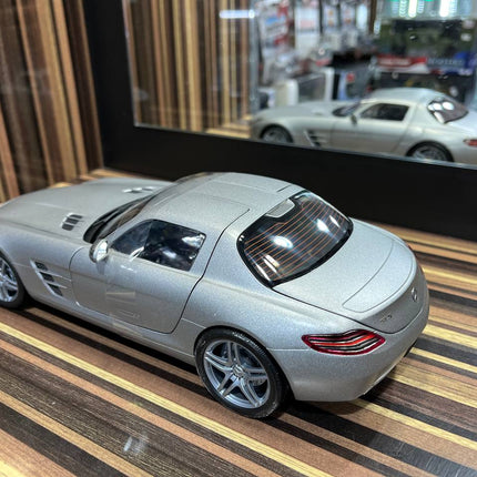 Minichamps Mercedes-Benz SLS 1/18 Diecast Model Matt Silver - premium collector scale model