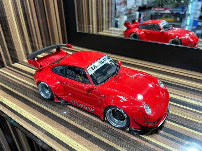 AutoArt Porsche RWB 993 - , - Red 1:18 Diecast Model Car - studio product photo of the scale model