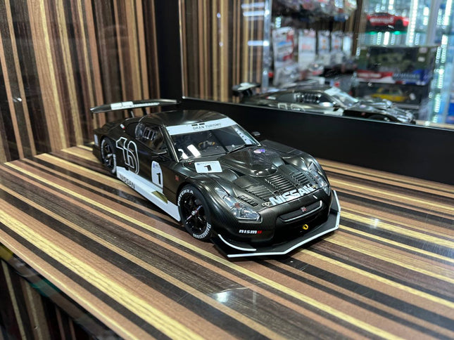 AutoArt Nissan GT-R GT500 Stealth Black Carbon 1:18 Diecast Model Car - studio product photo of the scale model