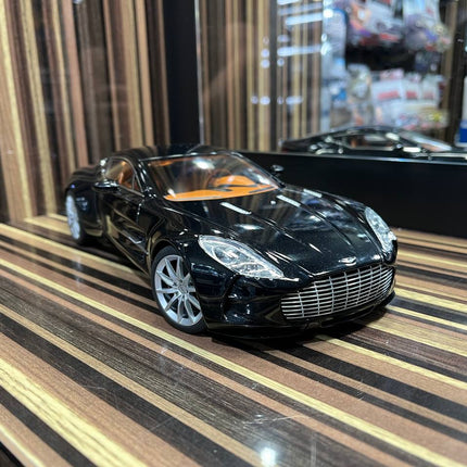 AutoArt Aston Martin One-77 Black 1:18 Diecast Model Car - studio product photo of the scale model