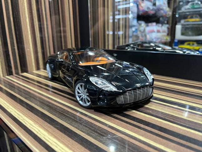 AutoArt Aston Martin One-77 Black 1:18 Diecast Model Car - studio product photo of the scale model