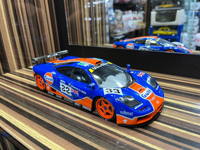 Solido McLaren F1 GTR 1/18 Diecast Model Partially Opening Blue - detailed collector display model