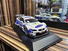 Minichamps BMW M3 DTM 1/18 Diecast Model White Blue - detailed collector display model