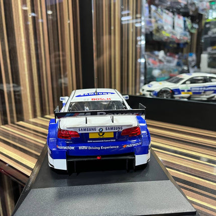 Minichamps BMW M3 DTM 1/18 Diecast Model White Blue - scale model for display