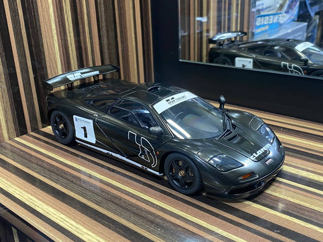 AutoArt McLaren F1 Stealth Black Carbon 1:18 Diecast Model Car - detailed collector display model