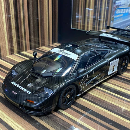 AutoArt McLaren F1 Stealth Black Carbon 1:18 Diecast Model Car - studio product photo of the scale model