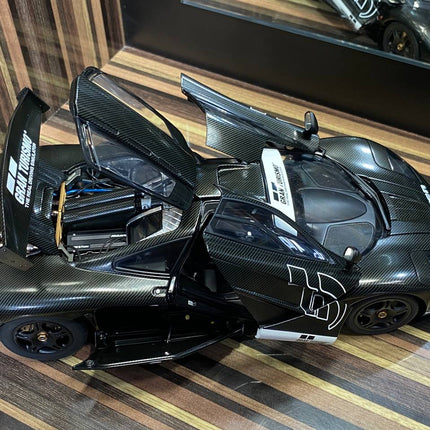 AutoArt McLaren F1 Stealth Black Carbon 1:18 Diecast Model Car - collector edition scale model