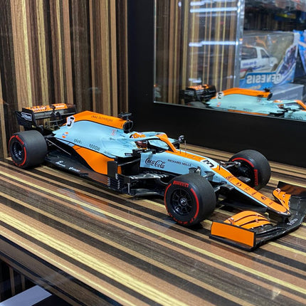 Minichamps 1/18 McLaren MCL35M Daniel Ricciardo Monaco GP 2021 Gulf - detailed collector display model