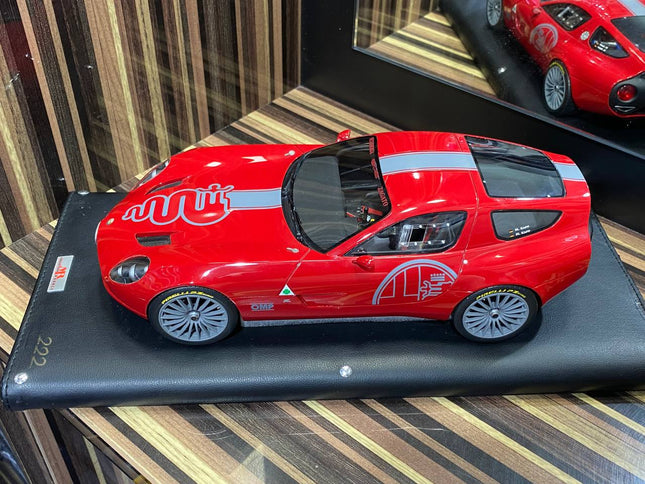MR Collection Alfa Romeo TZ3 Corsa Zagato 1/18 Red Limited Edition - studio product photo of the scale model