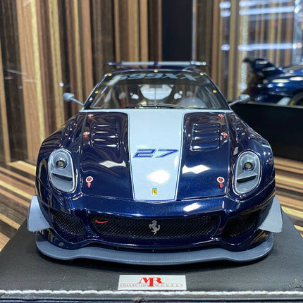 Ferrari 599xx #27 1:18 Blue Resin Diecast Model Car | MR Collection - showroom-quality model replica
