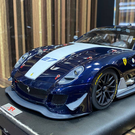 Ferrari 599xx #27 1:18 Blue Resin Diecast Model Car | MR Collection - collectible scale model car