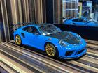 Minichamps Porsche 911 GT3 RS 991.2 2019 Weissach Package 1/18 Blue Resin - detailed collector display model