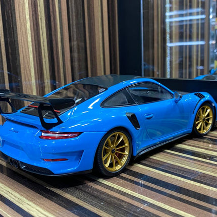 Minichamps Porsche 911 GT3 RS 991.2 2019 Weissach Package 1/18 Blue Resin - premium collector scale model