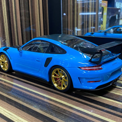 Minichamps Porsche 911 GT3 RS 991.2 2019 Weissach Package 1/18 Blue Resin - fine detailed model replica