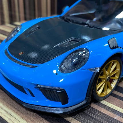 Minichamps Porsche 911 GT3 RS 991.2 2019 Weissach Package 1/18 Blue Resin - scale model for display