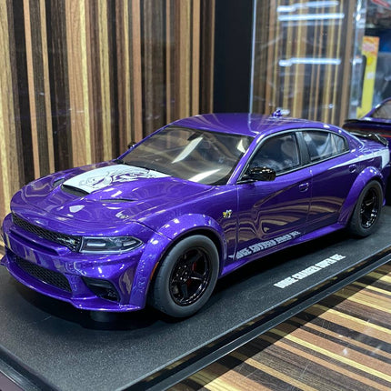 GT Spirit 1/18 Dodge Charger Super Bee Limited Edition Purple Resin Model - studio product photo of the scale model