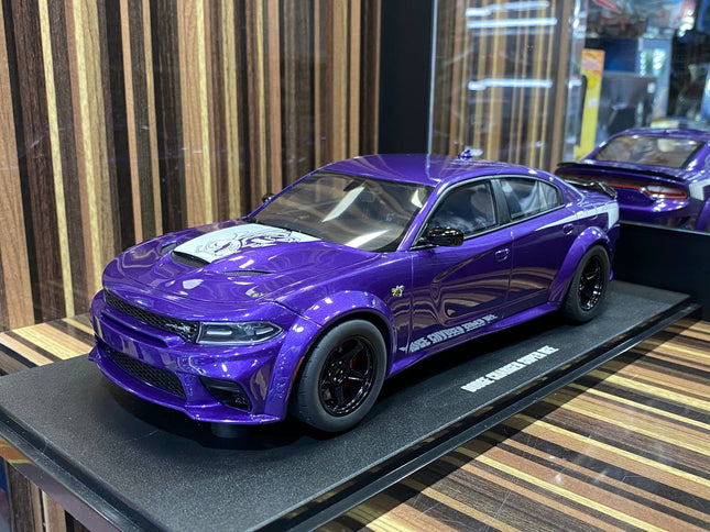 GT Spirit 1/18 Dodge Charger Super Bee Limited Edition Purple Resin Model - studio product photo of the scale model