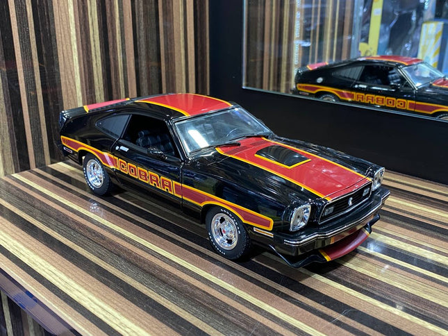 Greenlight Ford Mustang Cobra 2 1978 1/18 Diecast Model Car Silver - detailed collector display model