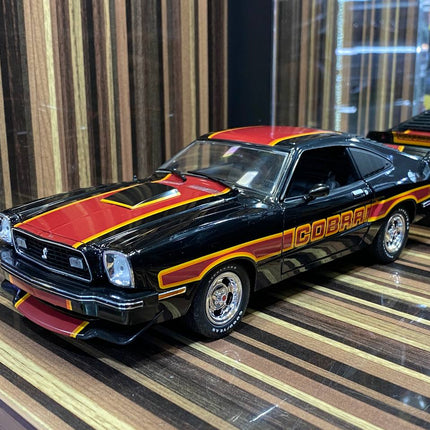 Greenlight Ford Mustang Cobra 2 1978 1/18 Diecast Model Car Silver - studio product photo of the scale model