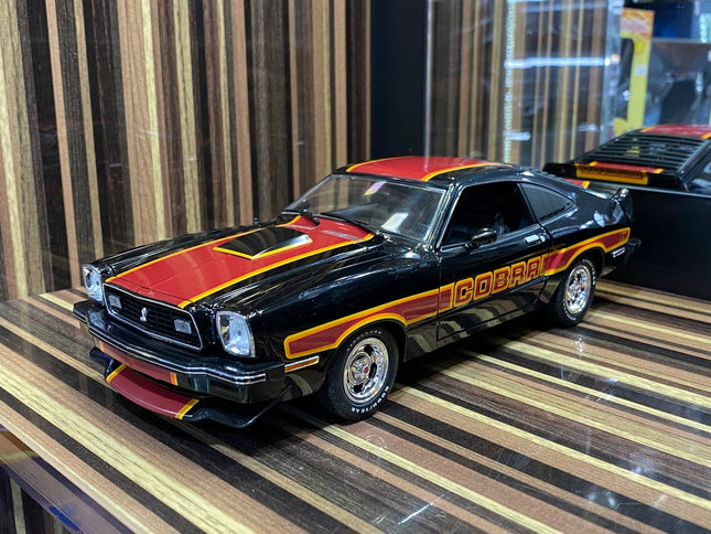 Greenlight Ford Mustang Cobra 2 1978 1/18 Diecast Model Car Silver - studio product photo of the scale model