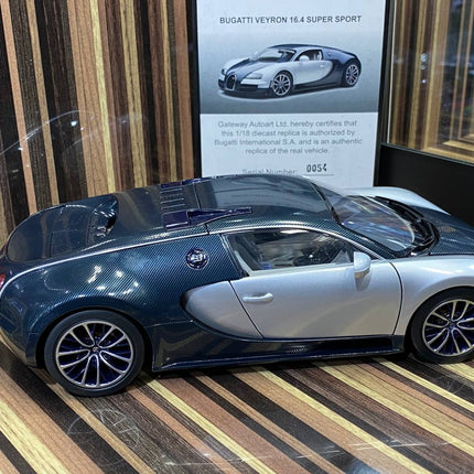 AutoArt Bugatti Veyron 16.4 Super Sport Dark Blue 1:18 Diecast Model Car - collectible scale model car