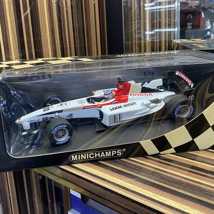 Minichamps 1/18 Honda B-A-R Presentation #10 T. Sato 200 Diecast Model Car - premium collector scale model