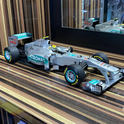Minichamps Mercedes-Benz GP Petronas F1 MGP W02 #8 N. Rosberg 2011 1/18 Diecast Silver - studio product photo of the scale mo