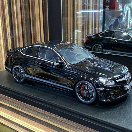 GT Spirit Mercedes Benz C63 AMG Edition 507 1/18 Resin Model Car Black - studio product photo of the scale model