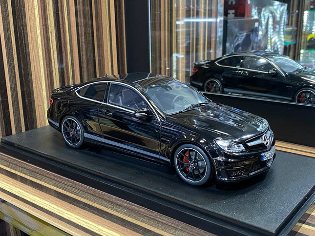 GT Spirit Mercedes Benz C63 AMG Edition 507 1/18 Resin Model Car Black - studio product photo of the scale model