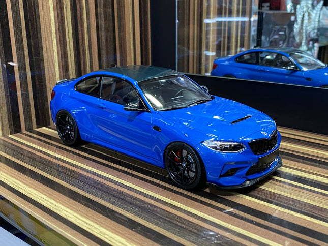 Minichamps BMW M2 CS 2020 1:18 Blue Resin Diecast Model - studio product photo of the scale model