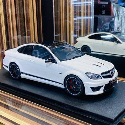 GT Spirit Mercedes-Benz C63 AMG Edition 507 1/18 Resin Model White - studio product photo of the scale model