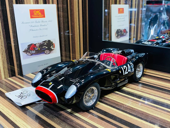 CMC Ferrari 250 Testa Rossa 1957 1/18 Diecast Black - studio product photo of the scale model