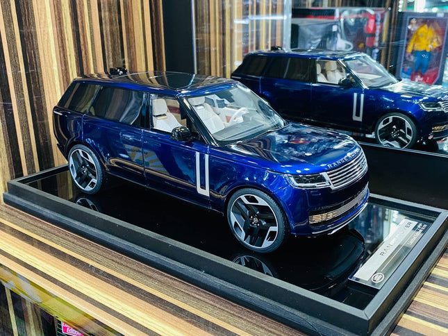 MotorHelix 1/18 Range Rover Autobiography 2022 Resin Model Blue Limited Edition - detailed collector display model