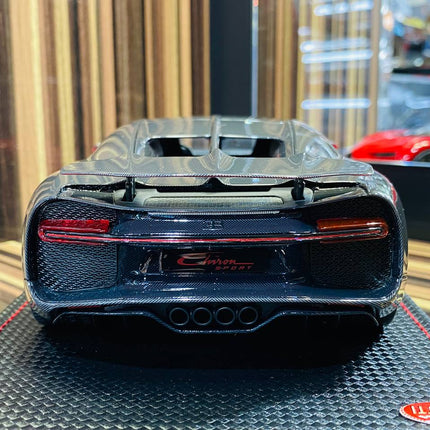 MR Collection Models Bugatti Chiron Sport 1/18 Red/Carbon Resin Model Car - scale model for display