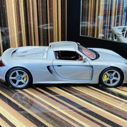 AutoArt Porsche Carrera GT Silver 1:18 Diecast Model Car - collectible scale model car
