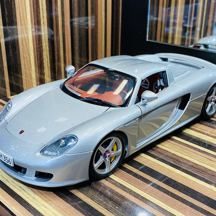 AutoArt Porsche Carrera GT Silver 1:18 Diecast Model Car - detailed collector display model