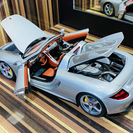 AutoArt Porsche Carrera GT Silver 1:18 Diecast Model Car - showroom-quality model replica