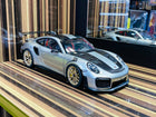 AutoArt Porsche 911 GT2 RS (991.2) GT Silver 1:18 Diecast Model Car - detailed collector display model