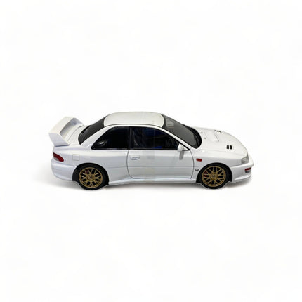 Solido Subaru Impreza 22B 1998 1:18 Classic White Metal Diecast Model Car - collectible scale model car