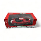 Bburago 1/18 Ferrari 296 GTB Assetto Fiorano Diecast Model Car Red/White Stripes - detailed collector display model