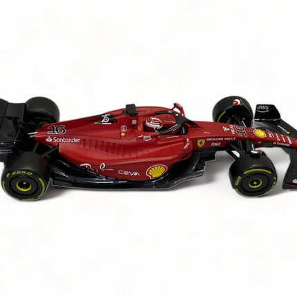 1/18 Bburago Ferrari F1-75 C. Leclerc #16 Red Diecast Model Car - fine detailed model replica