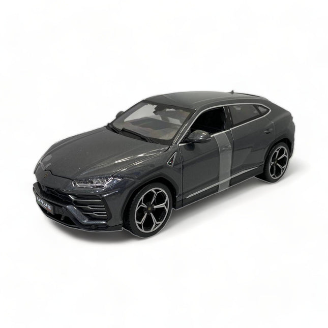 Bburago 1/18 Diecast Lamborghini Urus Grey Scale Model - studio product photo of the scale model