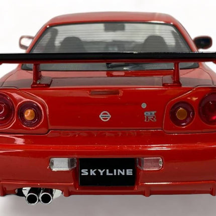 Diecast Nissan GT-R R34 Skyline Active Red 1/18 1999 by Solido Model Car - scale model for display
