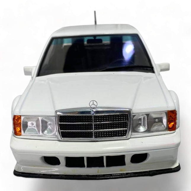 1/18 Diecast Mercedes Benz 190E EVO White 1990 by Solido Model Car - studio product photo of the scale model