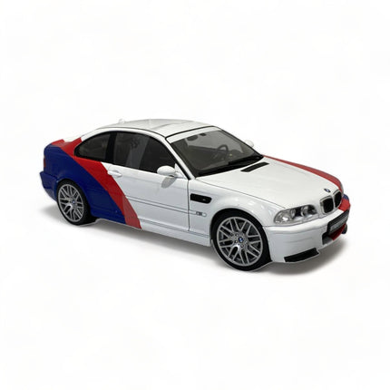 Solido BMW M3 E46 Streetfighter 1/18 Diecast Model Car White - studio product photo of the scale model