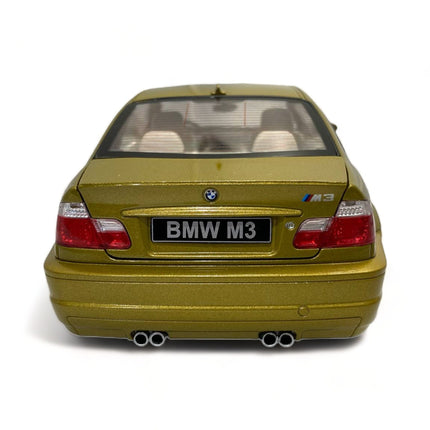 1/18 Diecast Solido BMW M3 E46 GOLD 2000 Scale Model Car - scale model for display