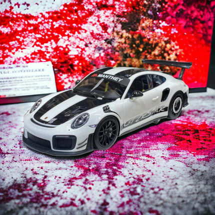 DINO Porsche 911 GT2 RS MR 1/18 Luminous Blue Limited Edition Diecast Model Car - detailed collector display model