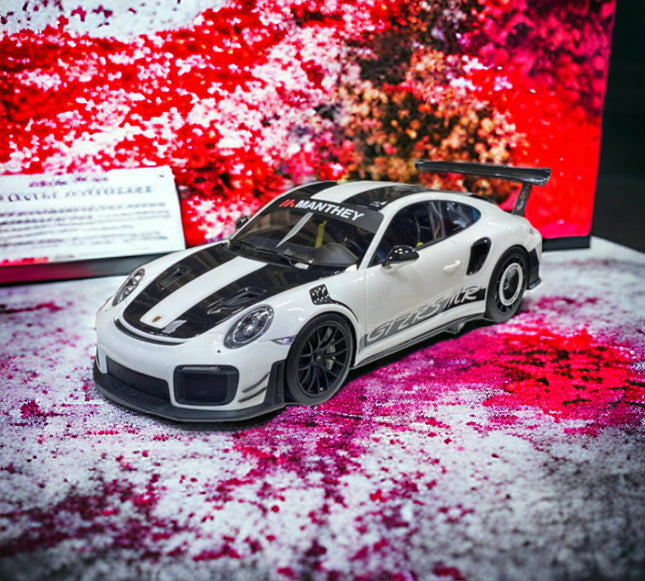 DINO Porsche 911 GT2 RS MR 1/18 Luminous Blue Limited Edition Diecast Model Car - detailed collector display model